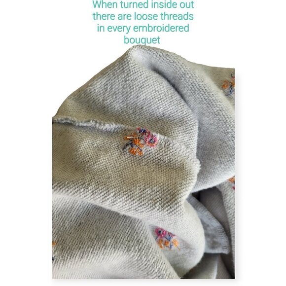 Draper James Heather Grey Embroidered Sweatshirt Dress XS - Picture 11 of 13